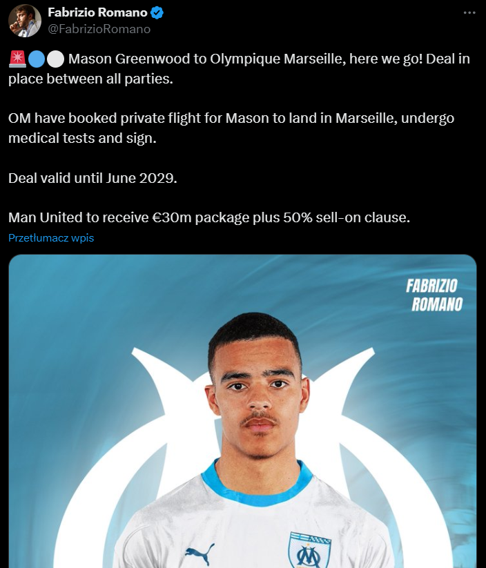 HERE WE GO! Mason Greenwood zagra w LIGUE 1!